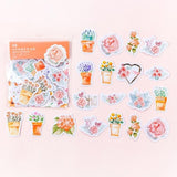 45 Pcs/Pack Mohamm Kawaii Japanese Decoracion Journal Cute Diary Flower Stickers Scrapbooking Flakes Stationery School Supplies