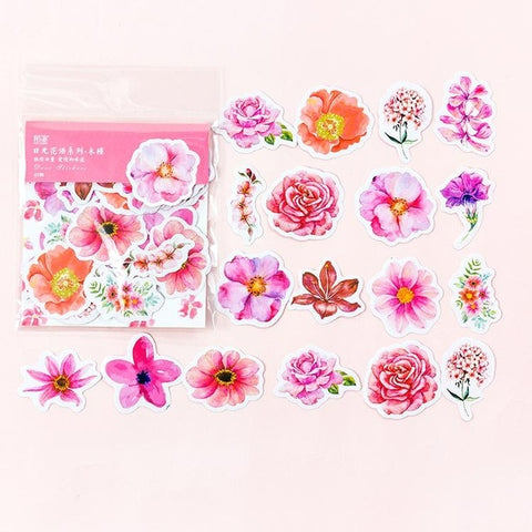 45 Pcs/Pack Mohamm Kawaii Japanese Decoracion Journal Cute Diary Flower Stickers Scrapbooking Flakes Stationery School Supplies