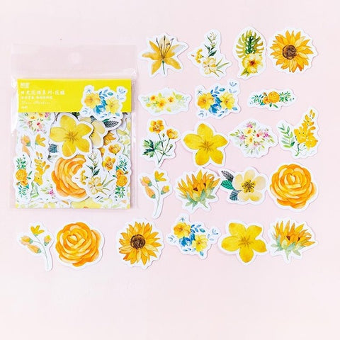 45 Pcs/Pack Mohamm Kawaii Japanese Decoracion Journal Cute Diary Flower Stickers Scrapbooking Flakes Stationery School Supplies