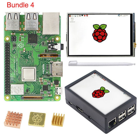 Raspberry Pi 3 Model B+ 3.5 inch Touchscreen LCD + ABS Case + 32GB SD Card + 3A Power Adapter + Heatsinks + HDMI for RPI 3B Plus