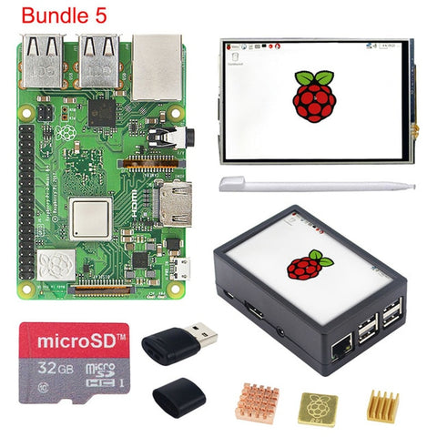 Raspberry Pi 3 Model B+ 3.5 inch Touchscreen LCD + ABS Case + 32GB SD Card + 3A Power Adapter + Heatsinks + HDMI for RPI 3B Plus