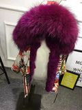 Girls Boys Real Fur Parka Graffiti Winter Warm Jacket Children Clothes Natural Raccoon Fur Hood Coat Real Rabbit Fur liner TZ373 - THE PLACE TO BE !!