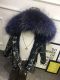 Girls Boys Real Fur Parka Graffiti Winter Warm Jacket Children Clothes Natural Raccoon Fur Hood Coat Real Rabbit Fur liner TZ373 - THE PLACE TO BE !!