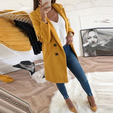 Women Autumn Winter Woollen Coat Long Sleeve Turn-Down Collar Oversize Blazer Outwear Jacket Elegant Overcoats Loose Plus Size - THE PLACE TO BE !!