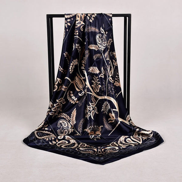 New Style Snakeskin Pattern Square Scarves Wraps Printed Hot Sale Women Pink Blue Silk Scarf Shawl Unisex Muslim Silk Muffler