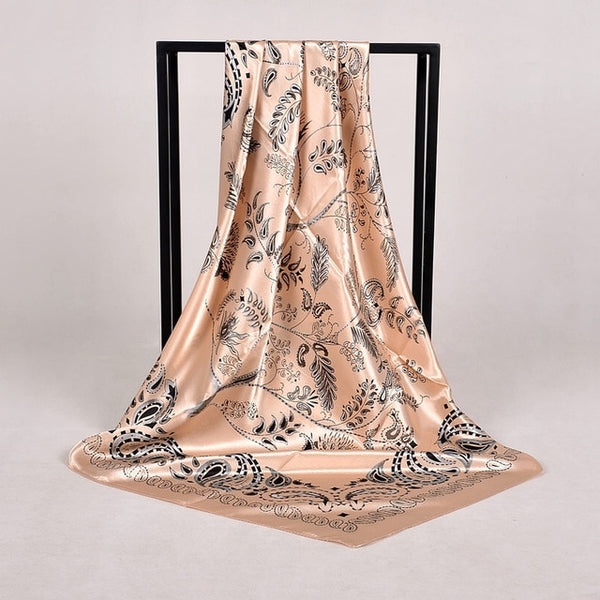 New Style Snakeskin Pattern Square Scarves Wraps Printed Hot Sale Women Pink Blue Silk Scarf Shawl Unisex Muslim Silk Muffler