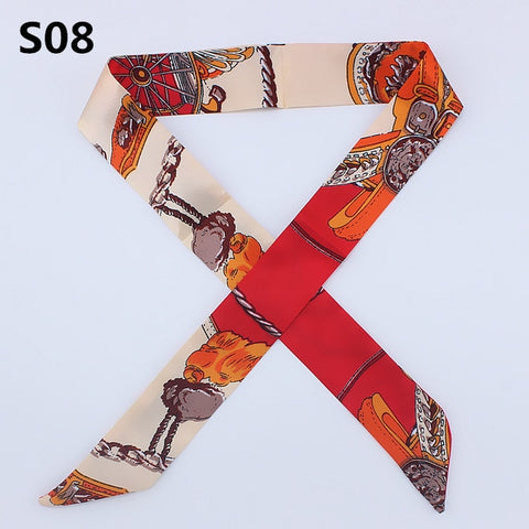 On-Sale 2018 New Arrivals Bag Scarf Print Silk Scarf Women Small Bag Ribbon Fashion Female Hair Ribbons Fashion Handbag Scarves