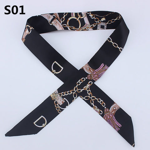 On-Sale 2018 New Arrivals Bag Scarf Print Silk Scarf Women Small Bag Ribbon Fashion Female Hair Ribbons Fashion Handbag Scarves
