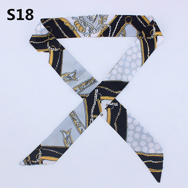 On-Sale 2018 New Arrivals Bag Scarf Print Silk Scarf Women Small Bag Ribbon Fashion Female Hair Ribbons Fashion Handbag Scarves