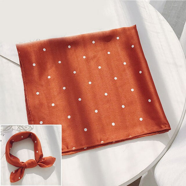 Hair Band Square Scarf Feel Silk Head-Neck Small Tie Vintage  Women Satin Elegant Leopard