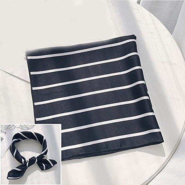 Hair Band Square Scarf Feel Silk Head-Neck Small Tie Vintage  Women Satin Elegant Leopard