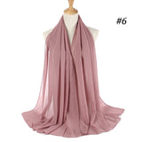 women plain bubble chiffon scarf hijab wrap printe solid color shawls headband muslim hijabs scarves/scarf 47 colors - THE PLACE TO BE !!
