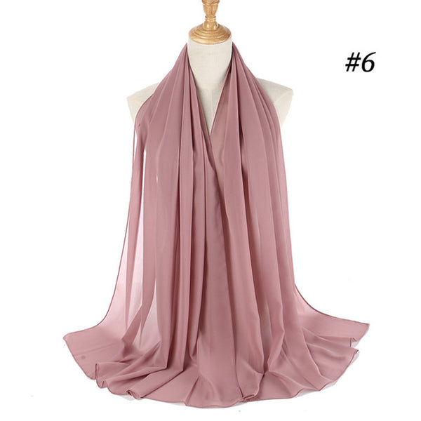 women plain bubble chiffon scarf hijab wrap printe solid color shawls headband muslim hijabs scarves/scarf 47 colors