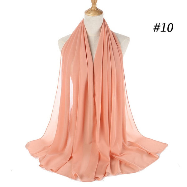 women plain bubble chiffon scarf hijab wrap printe solid color shawls headband muslim hijabs scarves/scarf 47 colors