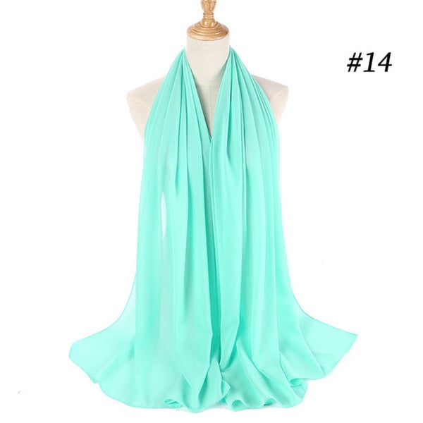 women plain bubble chiffon scarf hijab wrap printe solid color shawls headband muslim hijabs scarves/scarf 47 colors