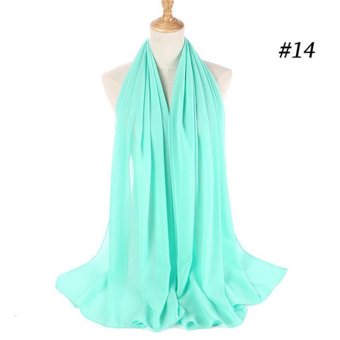 women plain bubble chiffon scarf hijab wrap printe solid color shawls headband muslim hijabs scarves/scarf 47 colors