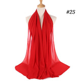 women plain bubble chiffon scarf hijab wrap printe solid color shawls headband muslim hijabs scarves/scarf 47 colors - THE PLACE TO BE !!