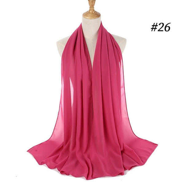 women plain bubble chiffon scarf hijab wrap printe solid color shawls headband muslim hijabs scarves/scarf 47 colors