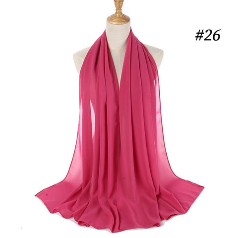 women plain bubble chiffon scarf hijab wrap printe solid color shawls headband muslim hijabs scarves/scarf 47 colors
