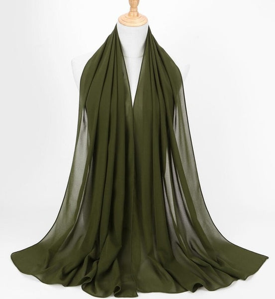 women plain bubble chiffon scarf hijab wrap printe solid color shawls headband muslim hijabs scarves/scarf 47 colors