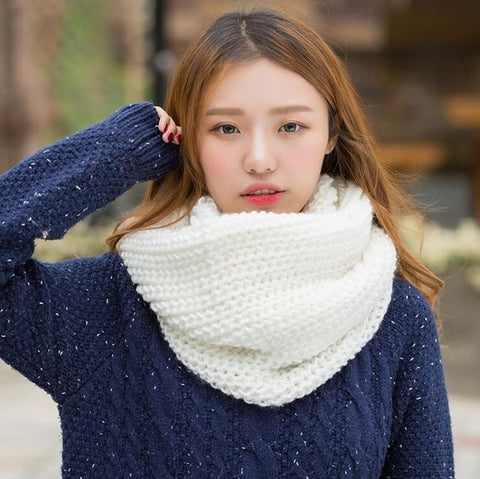 2019 Fashion New Unisex Winter scarf knitted Scarves Collar Neck Warmer woman's Crochet Ring Spain Loop women Scarves for lady