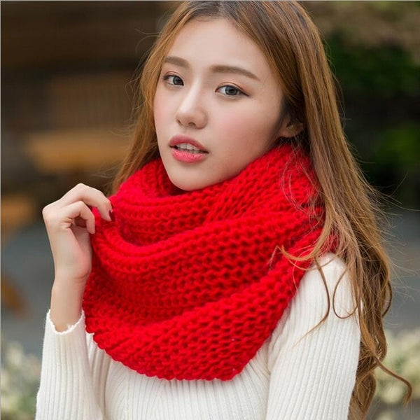 2019 Fashion New Unisex Winter scarf knitted Scarves Collar Neck Warmer woman's Crochet Ring Spain Loop women Scarves for lady