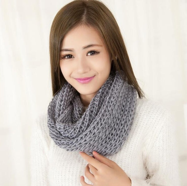 2019 Fashion New Unisex Winter scarf knitted Scarves Collar Neck Warmer woman's Crochet Ring Spain Loop women Scarves for lady
