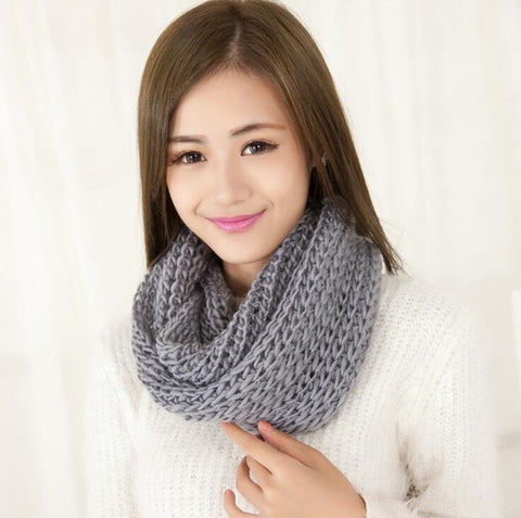 2019 Fashion New Unisex Winter scarf knitted Scarves Collar Neck Warmer woman's Crochet Ring Spain Loop women Scarves for lady