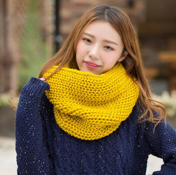 2019 Fashion New Unisex Winter scarf knitted Scarves Collar Neck Warmer woman's Crochet Ring Spain Loop women Scarves for lady