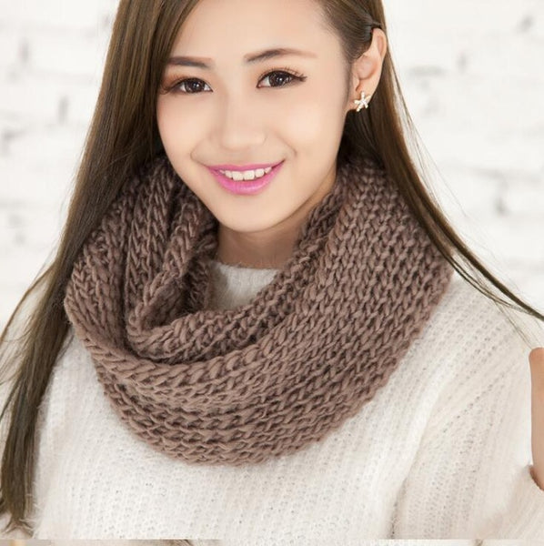 2019 Fashion New Unisex Winter scarf knitted Scarves Collar Neck Warmer woman's Crochet Ring Spain Loop women Scarves for lady