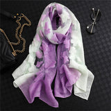 LaMaxPa 2019 New Fashion Women Cut Flowers Hollow Lace Gradient Silk Scarf Spring Shawls and Wraps Towel Femme Beach Sjaals - THE PLACE TO BE !!