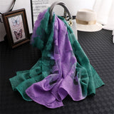 LaMaxPa 2019 New Fashion Women Cut Flowers Hollow Lace Gradient Silk Scarf Spring Shawls and Wraps Towel Femme Beach Sjaals - THE PLACE TO BE !!