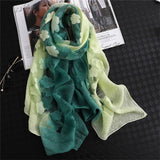 LaMaxPa 2019 New Fashion Women Cut Flowers Hollow Lace Gradient Silk Scarf Spring Shawls and Wraps Towel Femme Beach Sjaals - THE PLACE TO BE !!