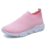 Women Shoes 2019 New Flyknit Sneakers Women Breathable Slip On Flat Shoes Soft Bottom White Sneakers Casual Women Flats Krasovki - THE PLACE TO BE !!