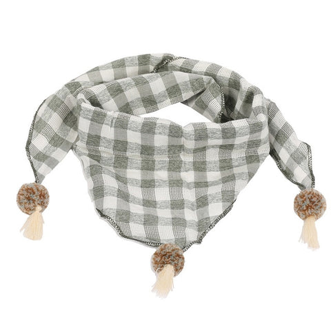 Spring Baby Girls Dot Plaid Triangle Scarves Autumn Winter Boys Girls Shawl Children Cotton Neck Collars Warm Kids Neckerchief