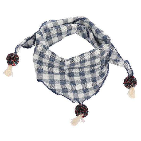 Spring Baby Girls Dot Plaid Triangle Scarves Autumn Winter Boys Girls Shawl Children Cotton Neck Collars Warm Kids Neckerchief