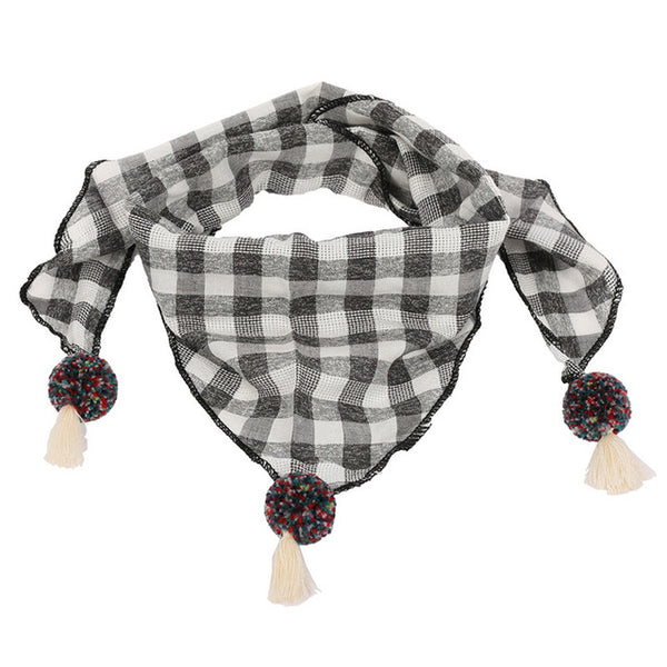 Spring Baby Girls Dot Plaid Triangle Scarves Autumn Winter Boys Girls Shawl Children Cotton Neck Collars Warm Kids Neckerchief