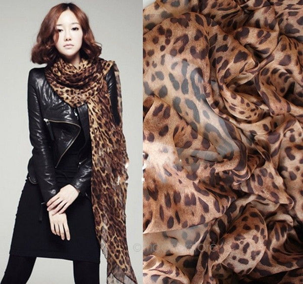 leopard lechiffon scarf shawl Fashion Women Long Chiffon Scarves Leopard Shawl All-match Soft Scarf 160x60CM foulard femme scarf