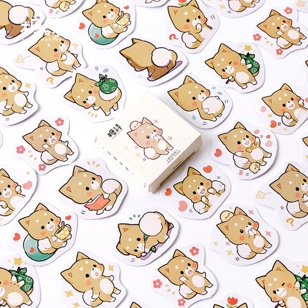 45pcs/pack Lovely Shiba Inu Memo Stickers Pack Posted It Kawaii Planner Scrapbooking Stickers Stationery Escolar School Supplies