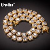 UWIN Square Cubic Zirconia Tennis Chains Top Quality Hiphop Necklace Luxury Full Iced Out CZ Jewelry For Men Women Drop Shipping - THE PLACE TO BE !!