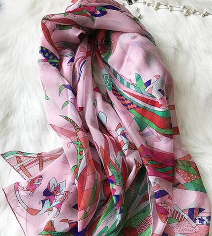 2018 new style women summer silk scarf flower print large shawl