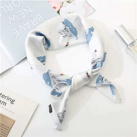 2019 new spring summer women scarf small size silk scarves square NeckerChief office lady scarves spring shawls 50*50cm