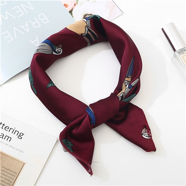 2019 new spring summer women scarf small size silk scarves square NeckerChief office lady scarves spring shawls 50*50cm