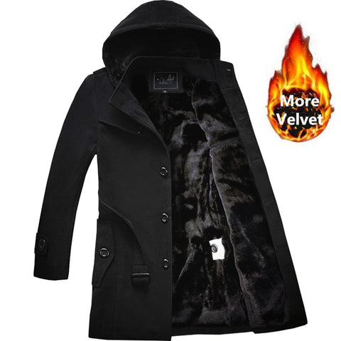 2019 Winter Trench Coat Men Fashion Long Overcoat men Hot Sale Woollen Coat Thick Men's Clothing Size 4XL Wool Jackets - THE PLACE TO BE !!