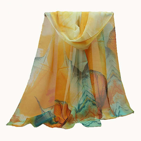 2019 New Fashion Womens Ladies Medium Long Chiffon Stole Scrawl Flower Printed Soft Scarf