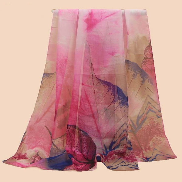 2019 New Fashion Womens Ladies Medium Long Chiffon Stole Scrawl Flower Printed Soft Scarf
