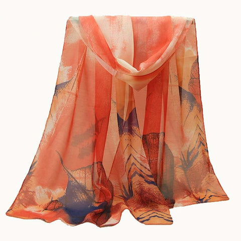 2019 New Fashion Womens Ladies Medium Long Chiffon Stole Scrawl Flower Printed Soft Scarf
