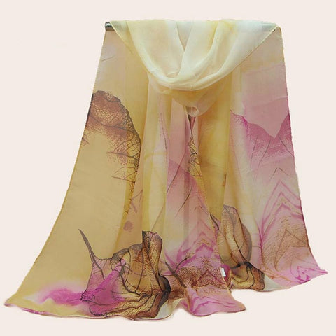 2019 New Fashion Womens Ladies Medium Long Chiffon Stole Scrawl Flower Printed Soft Scarf