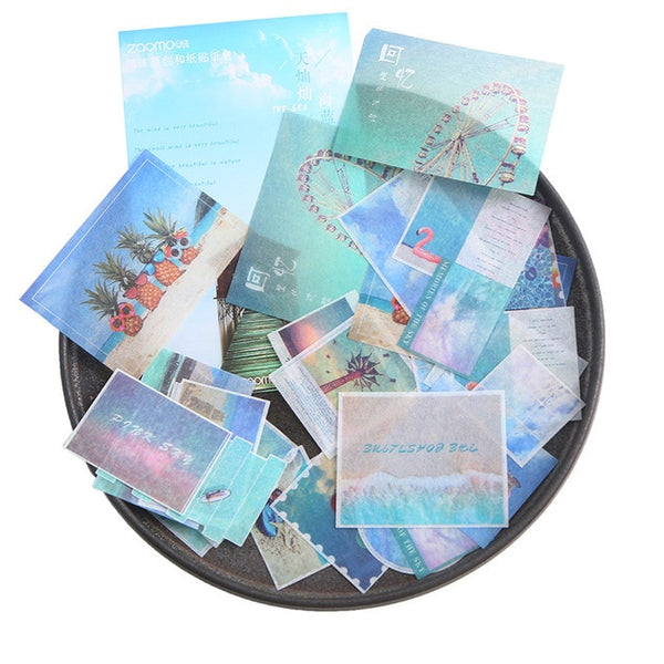 Mohamm Travel Series and Paper Sticker Pack Handbook Journal Diary Decorative Sticker Paper Scrapbooking Diy Craft Stationery