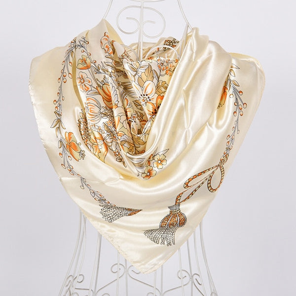 New Style Snakeskin Pattern Square Scarves Wraps Printed Hot Sale Women Pink Blue Silk Scarf Shawl Unisex Muslim Silk Muffler